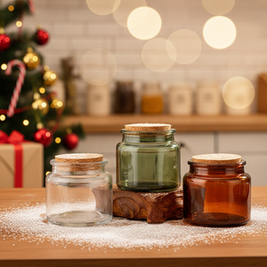 ขวดเทียนแก้วขนาด 100 มล. สีน้ำตาล สีเขียว ใส ทน<span class=keywords><strong>ค</strong></span>วามร้อน ใช้ซ้ำได้ สำหรับตกแต่งบ้านในวันคริสต์มาส - Product Image 5