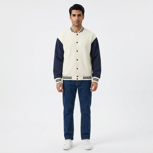 Custom Front Stand Unisex Varsity <b>Jacket</b> New Fashion Patchwork Button <b>Long</b> Sleeve Sports Coat Women <b>Men</b> Team Baseballs 100% - Product Image 1