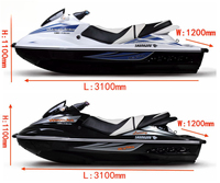 Ekspor lintas batas untuk kapal air 1300CC dua orang, speedboat dua orang, dan sepeda air.