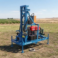 Petite plateforme de forage de puits d'eau rotative hydraulique diesel avec boîte de vitesses, portable, pour usage agricole et de construction, profondeur max. 200m, facile à utiliser
