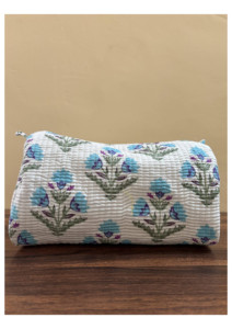 Trousse de Maquillage Matelassée en Coton Imprimé à la Main Premium 2026 – Organisateur de Voyage Cosmétique – Lot de 3 Pochettes – Prix de Gros - Product Image 2