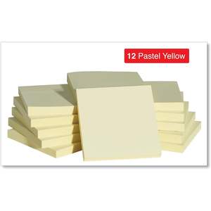 Blocs-notes autocollants universels jaunes 3 x 3 pouces, 12 à 100 feuilles, avec fonction magnétique, pour le bureau, l'école et les cadeaux - Product Image 6