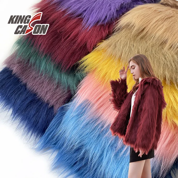 Kingcason High Quality Winter Thick Long Pile Comfortable No Shedding Free Sample 6 CM Drowning Faux Fur For Coat Toy Shoe