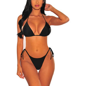 Venta al por mayor de diseño de logotipo personalizado Sexy Estilos calientes <span class=keywords><strong>Micro</strong></span> Tanga <span class=keywords><strong>Bikini</strong></span> Conjunto de verano Trajes de baño Traje de baño para mujeres Impreso - Product Image 1