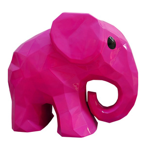 Escultura de Elefante de Dibujos Animados Jiahua, Figura de Animal Abstracta Geométrica de Fibra de Vidrio para Montar en el Suelo Exterior - Product Image 2