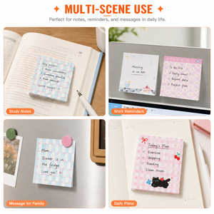 Custom Cute Grid Sticky Notes <b>Memo</b> <b>Pads</b> Smooth Writing Adhesive Paper Notepad for Journaling Desk Decor Office School Stationery - Product Image 3