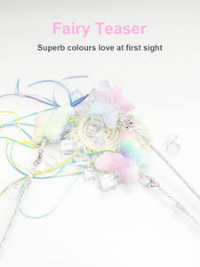 Jouets pour chat auto-salut génie teaser bâton de chat longue perche anti-morsure plume à gratter teaser jouets pour chat avec cloches - Product Image 3