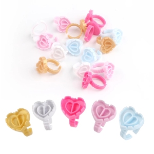 Trái tim lông mi mở rộng keo Nhẫn Chủ mắt Lash người hâm mộ hoa nhanh chóng Blossom cup hình xăm sắc tố container - Product Image 3