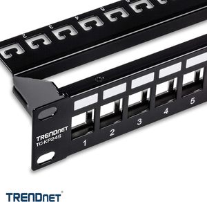 Panel de Conexiones <span class=keywords><strong>TRENDnet</strong></span> de 24 Puertos, Blindado, 1U, 19 Pulgadas, para Montaje en Rack, Protección EMI/RFI, Conectores Keystone Cat6A (Se Venden por Separado), Hecho en China - Product Image 6