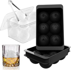 Moules et plateaux à glaçons en silicone grand format, résistants au congélateur, faciles à remplir et à démouler, pour whisky/bourbon/cocktails (1,9 po x 6 boules - Bleu, lot de 2) - Product Image 2