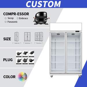 ตู้แช่เครื่องดื่ม ชั้นวางปรับได้ ไฟ LED พัดลมระบายความร้อน สแตนเลส ตู้เย็นเครื่องดื่มสำหรับธุรกิจ - Product Image 5
