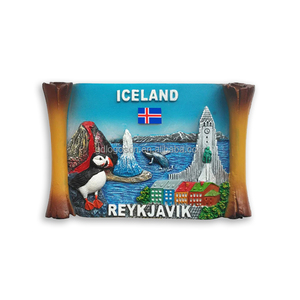 Aimant de réfrigérateur personnalisé en bois multicouche, motif église icelander, Viking, Pirate, pour touristes, en gros, pour promotions - Product Image 5