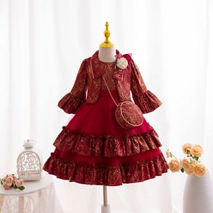 Abito da Principessa Elegante Floreale in Raso per Bambine OEM ODM, Vestito da Sera per Feste di Compleanno e Spettacoli per Bambini - Product Image 3