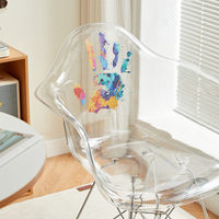 Plaque acrylique transparente personnalisée – Chaise en acrylique transparente sur mesure – Siège décoratif graphique personnalisé pour la maison et le bar