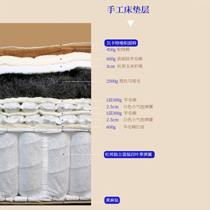 Muse Handmade Tufted Horsehair Mattress With Wool Top <b>Pad</b> Medium Firmness Whole Body Springs Breathable For Child - Product Image 4
