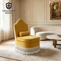 Fauteuil de salon en tissu de style vintage, fauteuil individuel, fauteuil lounge, fauteuil de détente avec franges