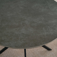 Ensemble de table à manger moderne avec plateau en pierre frittée et pieds en métal, 4 chaises, meubles de salle à manger