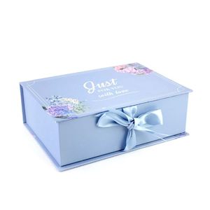 Boîtes d'expédition en mousse magnétique bleues personnalisées pour lingerie féminine, boîte cadeau pour soutien-gorge, emballage pour sous-vêtements et vêtements - Product Image 1