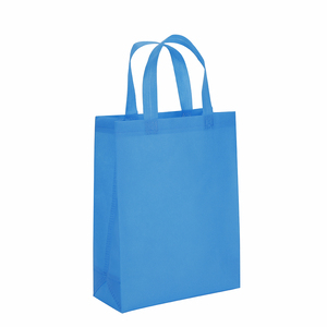 Durable Blue Reusable Non-woven Tote Bag Customizable Eco-friendly Shopping Grocery Bag Promotional Handbag for Daily Use
