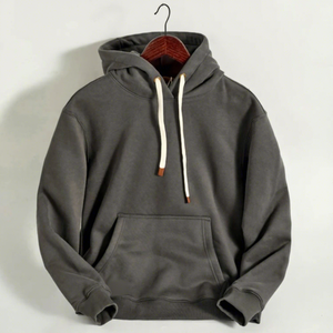 Sudadera con Capucha Roja para Hombre, Corte Regular, Color Sólido Informal, Forro Polar, Manga Larga, con Bolsillo, para Otoño - Product Image 5