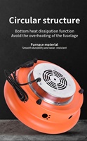 Barbecue électrique 2000W Gril de table rond rouge sans fumée pour une utilisation intérieure Inspiré par les grils à charbon de bois de restaurant coréen