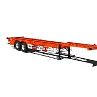 Nouvelle semi-remorque porte-conteneurs squelette 3 essieux 40 pieds 45 pieds 60T pour port et quai