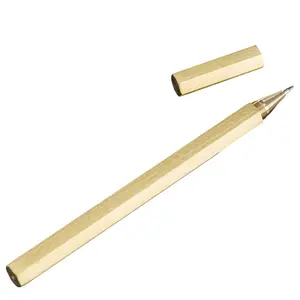 Minimalist Nordic style hexagonal brass pen