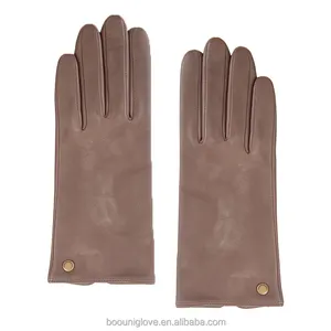 Skeleton And Custom Logo Accessories Cashmere Lining Women Autumn And Winter Leather Driving Gloves Fashion