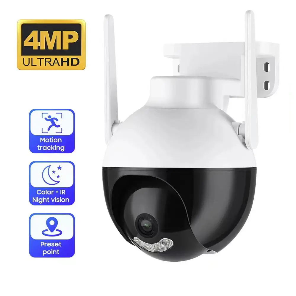 Baru Pelacakan Otomatis 2MP 4K 8MP Penglihatan Malam Warna 360 Derajat CCTV Luar Ruangan Keamanan Nirkabel IP Jaringan WIFI Kamera