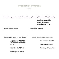 Vente en gros Trousse à crayons transparente givrée créative en plastique Boîte de rangement pour articles de papeterie multi-usages pour étudiants