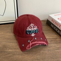 Gorra de Béisbol Bordada con Cruz Gótica para Hombre y Mujer, Negra, Desgastada, Ornamentada, Ajustable, Estilo Hip Hop, Nuevos Modelos