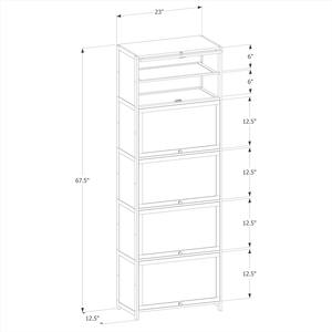 Casa moderna stile semplice grande spazio di archiviazione 5 strati marrone scarpiera mobile in legno resistente per l'applicazione di ingresso - Product Image 5