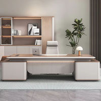 Bureau de direction moderne de luxe en forme de L Table de bureau de haute qualité ensemble de bureau et de chaises