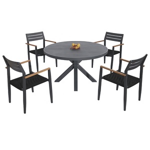 5 pezzi <span class=keywords><strong>da</strong></span> pranzo poltrone Set mobili <span class=keywords><strong>giardino</strong></span> esterno Cafe corda in alluminio altezza regolabile tavolo quadrato e 4 sedie - Product Image 3