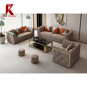 Mới Đến Thép Không Gỉ Titan Cạnh 1 + 2 + 3 Sofa Thiết Kế Thiết Kế Sang Trọng Mostern Đồ Nội Thất Phòng Khách Thiết Lập - Product Image 6
