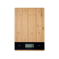Balance de cuisine numérique 5kg 1g Bamboo Touch Screen 15x21.5x1.6cm 4.5cm LCD 8 unités (ml, fl.oz) pour eau et lait, pile CR2032, 0.5kg