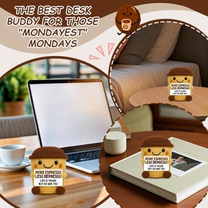 Regalos Divertidos para Amantes del Café, para Amigos y Compañeros de Trabajo, Café de Ganchillo Hecho a Mano, Decoración de Escritorio Única e Inspiradora, Regalo para Pensar en Ti - Product Image 4