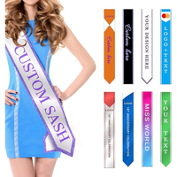 Écharpe en satin lisse et léger à sublimation couleur intégrale pour les événements de bal de promo, de remise des diplômes et les événements d'entreprise, écharpe personnalisée