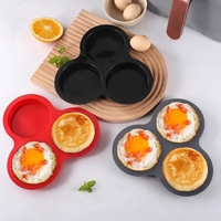 Moule de cuisson en silicone à 3 cavités pour friteuse à air, antiadhésif, pour omelettes, beignets et gâteaux, résistant à la chaleur, réutilisable, pour four