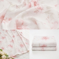 Kain Sutra Mulberry Grade 6A 100% Shui-Zhi Hangluo, Gaya Jacquard 5-Shuttle Luo, Pola Merah Merah Muda Mewah, Lebar 70cm