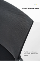 Chaise de bureau élégante pivotante ergonomique à hauteur réglable avec base en nylon et dossier en maille rouge pour usage domestique