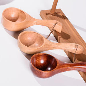 Custom Modern Handforged Wooden <b>Coffee</b> <b>Scoop</b> Solid Wood Measuring Spoon Bag Clip Tea <b>Coffee</b> Bean Server for Gift and Home Use - Product Image 1
