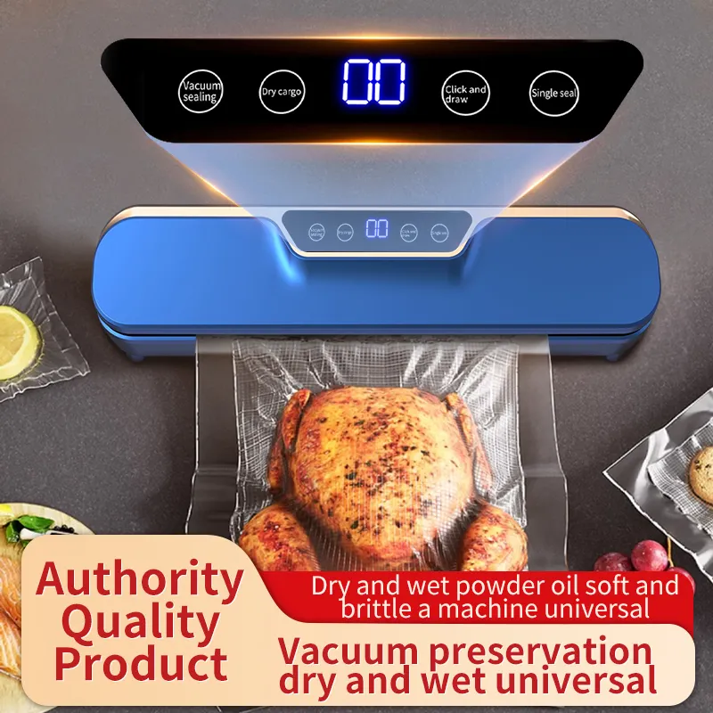 Vacuum Food Preservation Sealer with Liquid Crystal Display Automatic Sealing Machine for Food Storage