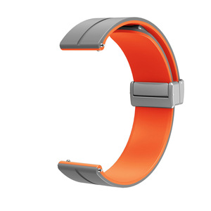 <span class=keywords><strong>Correa</strong></span> de silicona con hebilla plegable magnética de metal de doble color mejorada de 20mm y 22mm para Huawei GT Samsung <span class=keywords><strong>Garmin</strong></span> Huami Watch Access - Product Image 6