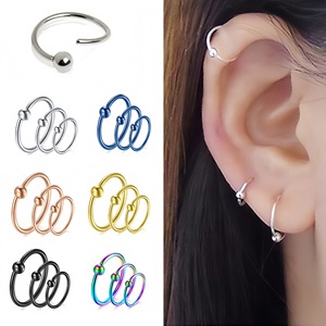 Pendientes de Aro de Acero Inoxidable con Diseño Geométrico para Uso Diario FDEH-033 - Product Image 1