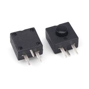 12*12mm on off đèn pin chuyển đổi màu đen nhỏ Micro chuyển 3 chân 3 chân thẳng chân đẩy nút chuyển đổi - Product Image 2