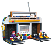 Ensemble de blocs de construction radio électrique Zhe Gao Série Classique Rétro, modèle miniature vintage, lecteur de musique, coffret cadeau créatif