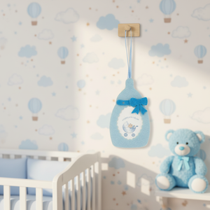 FAVOR Biberon Azzurro in Tessuto, Oggetto Decorativo Elegante per Bambini - Product Image 3