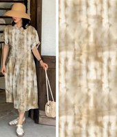 Haute qualité 21% soie 79% coton gros soie coton tissu petit frais jaune rose fleurs imprimer pour robes vêtements