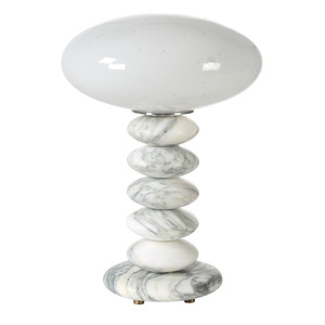 Japanese Wabi Sabi Style Natural Yellow Travertine Table <b>Lamp</b> <b>Led</b> <b>Light</b> Source E26 Bulb Base Switch Control For Living Room - Product Image 2